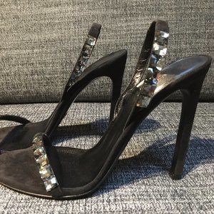 Gucci Black Studded Slingback Heels